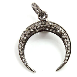 Pave Diamond Crescent Moon Pendant -- DPS-045 - Beadspoint