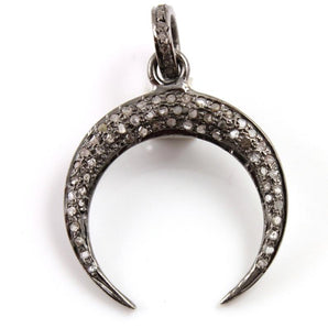 Pave Diamond Crescent Moon Pendant -- DPS-045 - Beadspoint