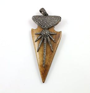 Pave Diamond Brown Arrowhead  Pendant --DP-1117 - Beadspoint