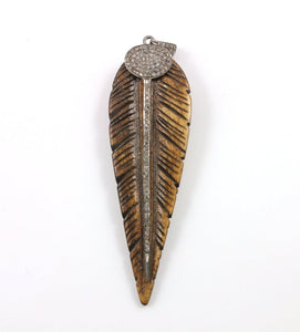 Pave Diamond Leaf Pendant -- DP-0868 - Beadspoint
