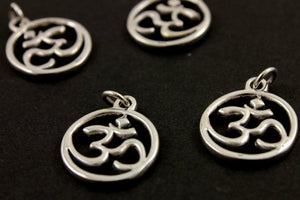Sterling Silver Artisan OHM Charm -- SS/CH2/CR60 - Beadspoint