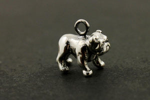 Sterling Silver Bull Dog Charm -- SS/CH7/CR63 - Beadspoint