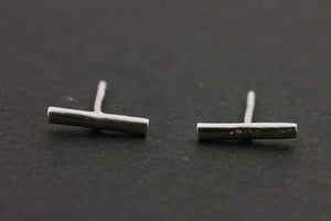 Sterling Silver Tiny Bar Studs Earrings -- EAS-002 - Beadspoint