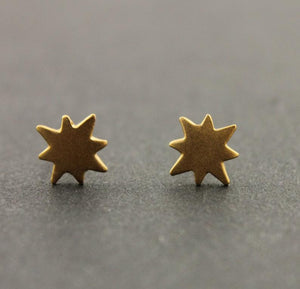 24K Gold Vermeil Over Sterling Silver Starburst Earrings -- VM-EAS-003 - Beadspoint