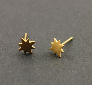 24K Gold Vermeil Over Sterling Silver Starburst Earrings -- VM-EAS-003 - Beadspoint