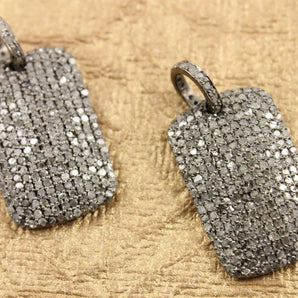 Pave Diamond Tag Pendant -- DP-0026 - Beadspoint