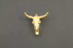 Gold Vermeil Over Sterling Silver Bull Face Charm -- BULL-001 - Beadspoint