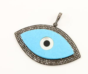 Pave Diamond Evil Eye Pendant --DP-1193 - Beadspoint