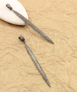 Pave Diamond Long Spoke Drop Pendant -- DP-0892 - Beadspoint