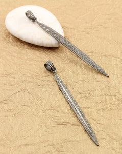 Pave Diamond Long Spoke Drop Pendant -- DP-0892 - Beadspoint