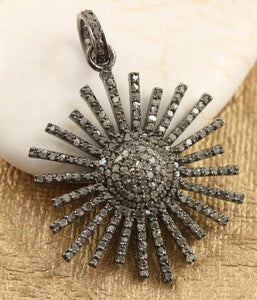 Pave Diamond Sun Star Pendant --DP-1186 - Beadspoint