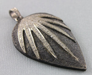 Pave Diamond Leaf Pendant --DP-1190 - Beadspoint