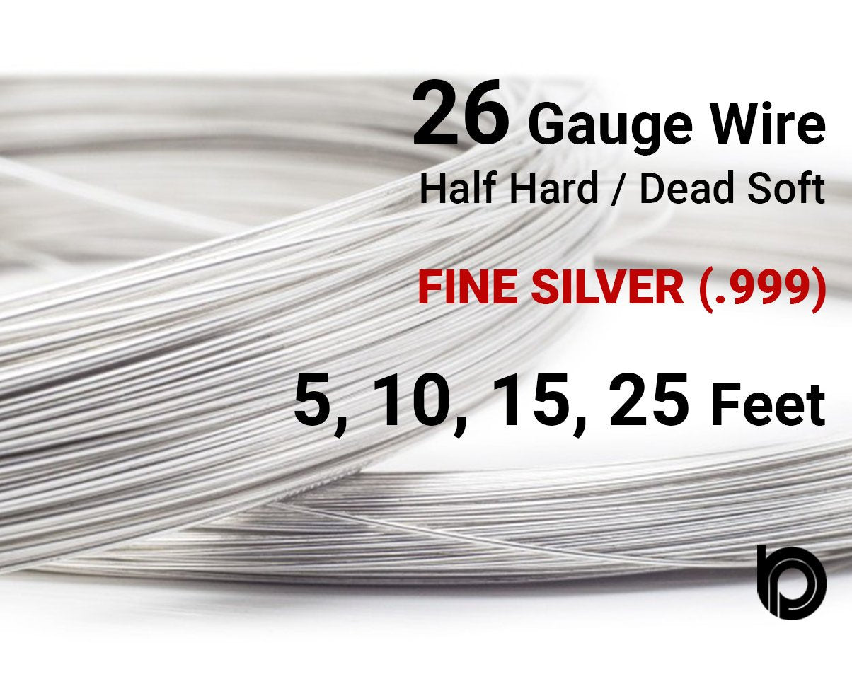20 Gauge Fine Silver Round Half Hard or Dead Soft Wire - Beadspoint