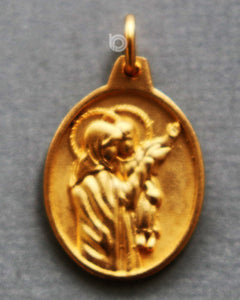 Gold Vermeil Over Sterling Silver Catholic Lucky Charm -- VM/CH1/CR69 - Beadspoint