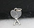 Sterling Silver Crossed Tennis Rackets Charm -- SS/CH8/CR47