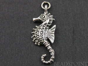 Sterling Silver Large Seahorse Charm -- SS/CH7/CR21 - Beadspoint