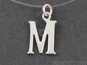 Sterling Silver Initial "M" Initial Charm -- SS/2032/M - Beadspoint