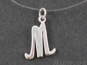 Sterling Silver Initial "M" Initial Charm -- SS/2033/M - Beadspoint