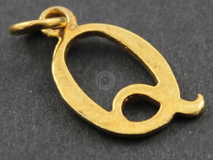 Gold Vermeil Over Sterling Silver Letter "Q" Initial Charm -- VM/2032/Q - Beadspoint