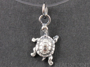 Sterling Silver Happy Lucky Turtle Charm --SS/CH7/CR28 - Beadspoint