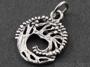 Sterling Silver Curved Tree of Life Charm -- SS/CH4/CR52 - Beadspoint