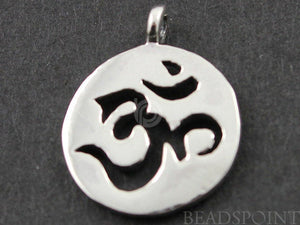 Sterling Silver Artisan OHM Charm -- SS/CH2/CR39 - Beadspoint
