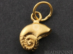 24K Gold Vermeil Over Sterling Silver Sea Shell Charm  -- VM/CH7/CR25 - Beadspoint