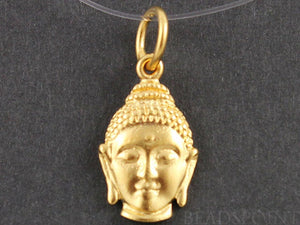 24K Gold Vermeil Over Sterling Silver Buddha Head Charm-- VM/CH2/CR14 - Beadspoint
