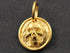 24K Gold Vermeil Over Sterling Silver Skull on a Raised Coin Charm  -- VM/CH10/CR27