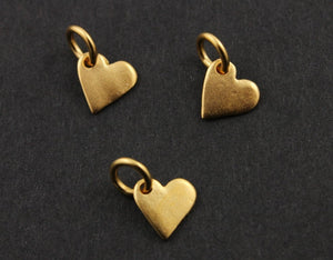 Gold Vermeil Over Sterling Silver Heart Charm -- VM/CH8/CR26 - Beadspoint