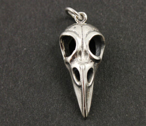 Sterling Silver Bird Skull Charm  -- SS/CH10/CR45 - Beadspoint