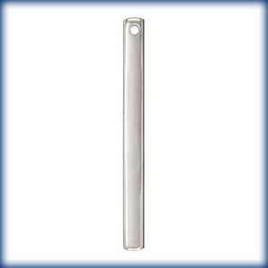 Sterling Silver Bar w/ one Hole, Tag, Perfect for Stamping, 2 Sizes (SS-1015)