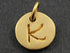 24K Gold Vermeil Over Sterling Initial "K" on a Disc Charm -- VM/2034/K