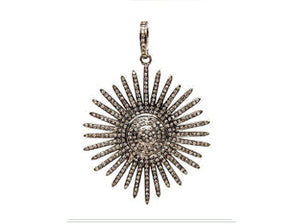 Pave Diamond Sunburst Pendant, (DPL-2394) - Beadspoint