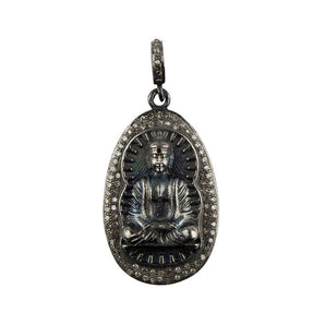 Pave Diamond Meditating Buddha Pedant, (DPL-2388) - Beadspoint