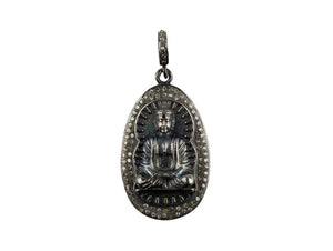 Pave Diamond Meditating Buddha Pedant, (DPL-2388) - Beadspoint