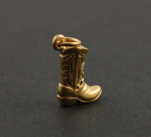 24K Gold Vermeil Over Sterling Silver Boot Charm -- VM/CH10/CR50 - Beadspoint
