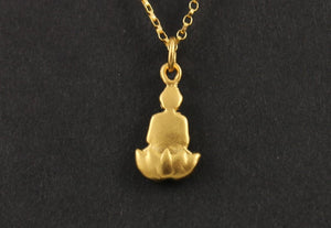24K Gold Vermeil Over Sterling Silver Buddha Charm -- VM/CH2/CR55 - Beadspoint