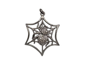 Pave Diamond Spider Web Pendant, (DPL-2392) - Beadspoint