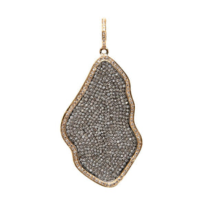 Pave Diamond Two Tone large Diamond Pendant, (DPT-3036) - Beadspoint